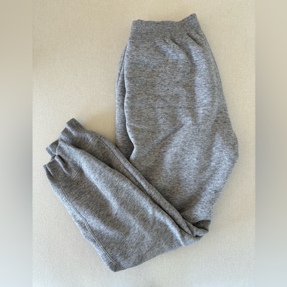 Uniqlo pile lined sweatpants kids 11-12Y women XS grey